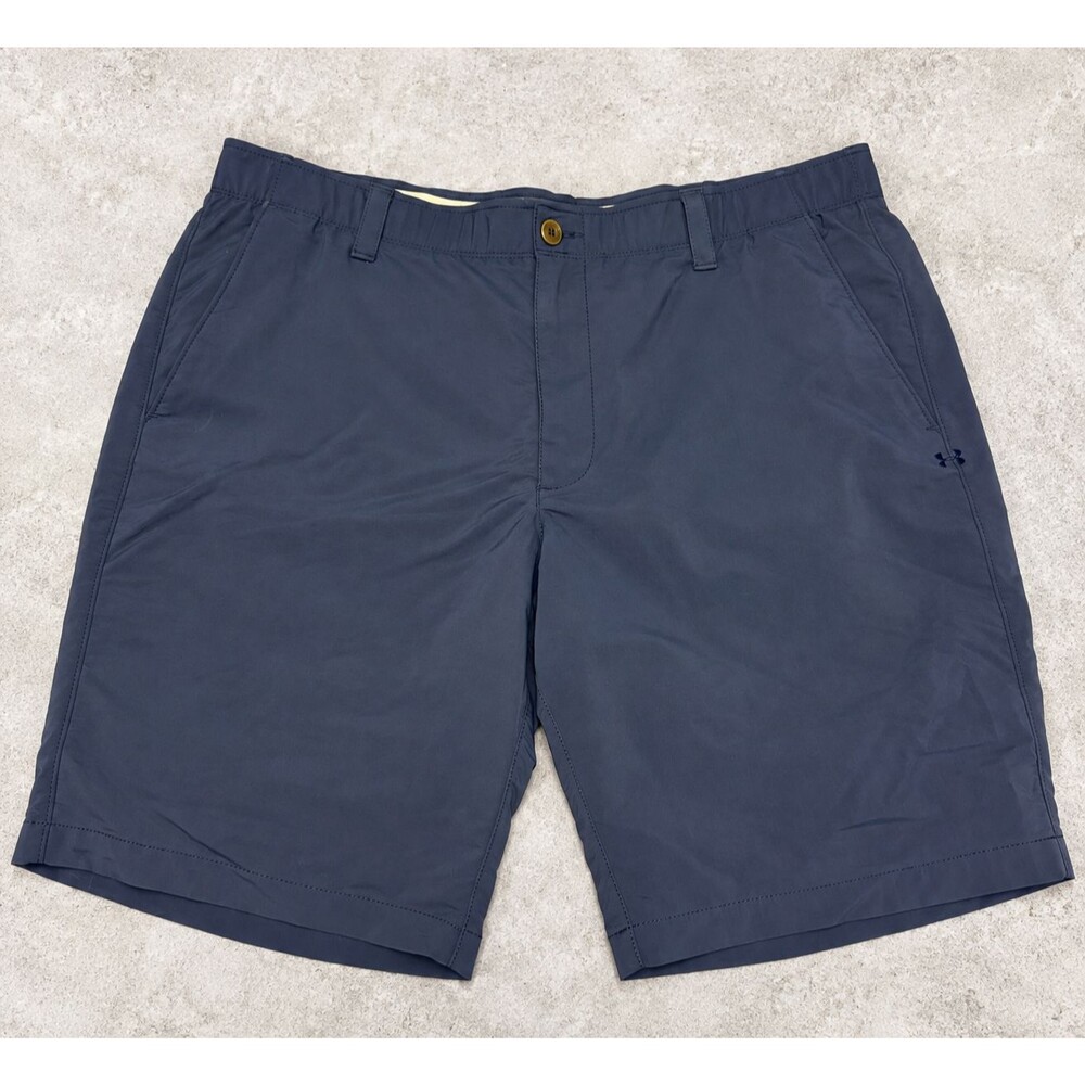 Under Armour HeatGear Men's Shorts Size 40 Navy Blue Loose Fit Performance